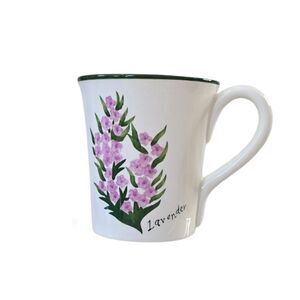Vintage FTD Limited Edition Lavender Ceramic Mug With Green Rim